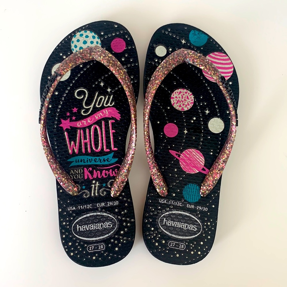 Havaianas girls flip flops 11/12c